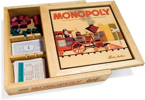 wooden box monopoly game